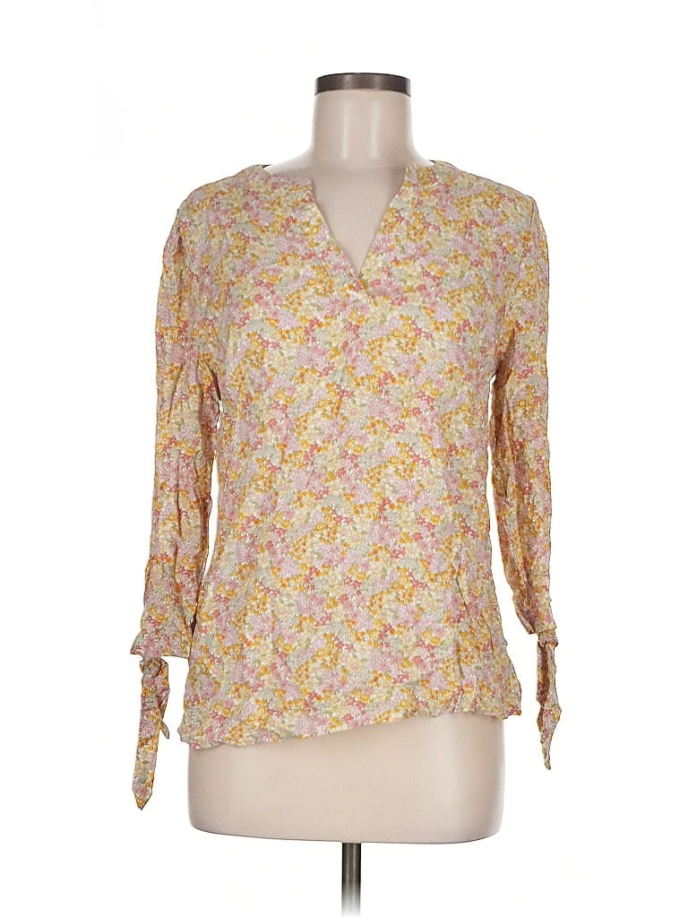 Pre-owned Rose & Thyme 3/4 Sleeve Blouse In Yellow