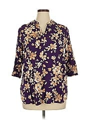 Woman Within 3/4 Sleeve Button Down Shirt