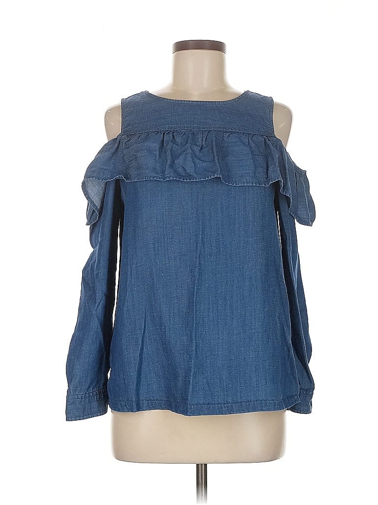 Pre-owned Ann Taylor Loft Sleeveless Blouse In Blue
