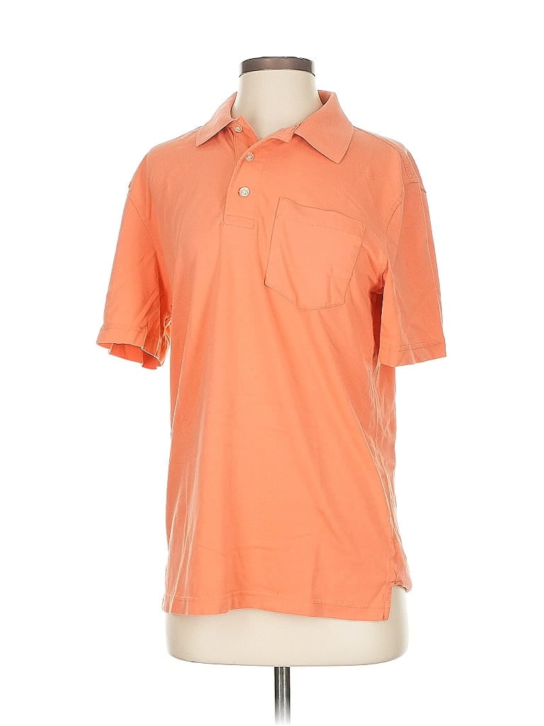 Pre-owned George Short Sleeve Button Down Shirt In Orange