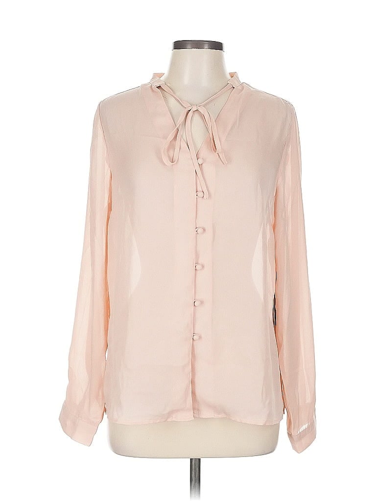 Pre-owned Lulus Long Sleeve Blouse In Pink
