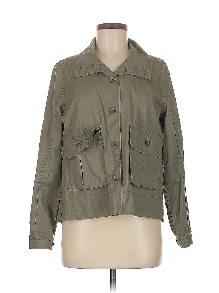 JOLT Pre-owned 3/4 Sleeve Button Down Shirt In Green