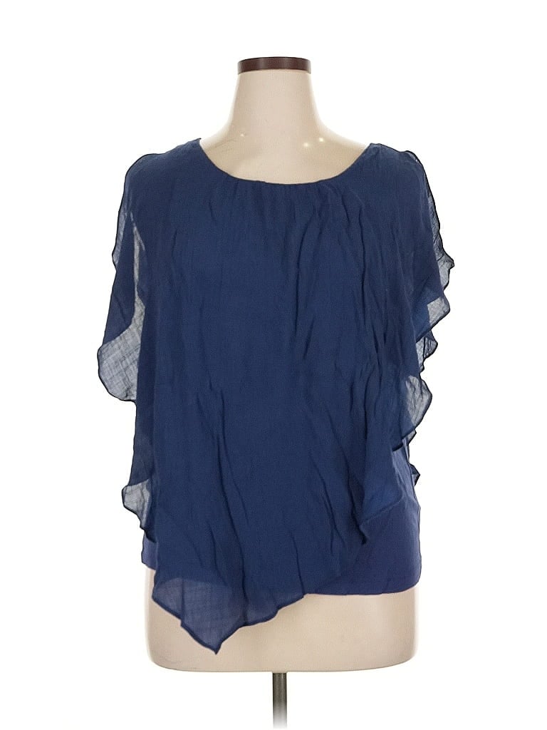 APT. 9 Pre-owned Short Sleeve Blouse In Blue