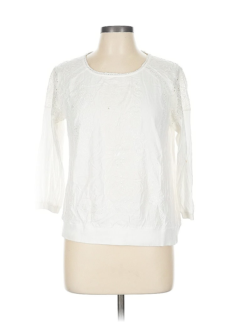 Tiny 100% Rayon White 3/4 Sleeve Top Size L - photo 1