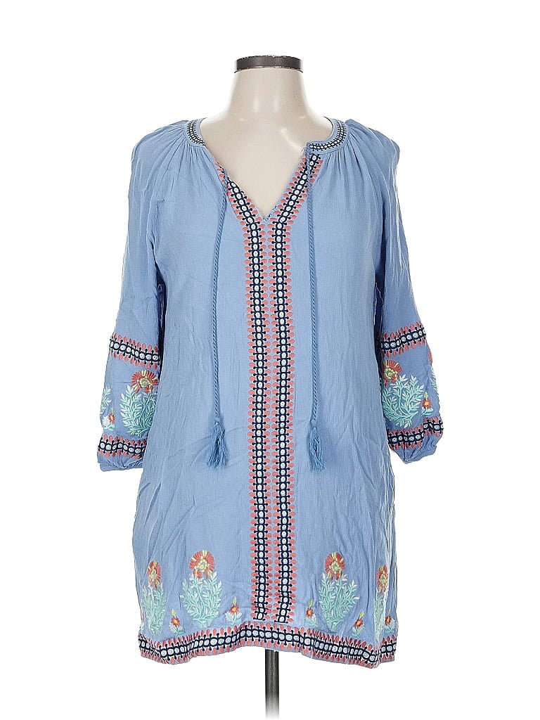 Pre-owned Miss Me 3/4 Sleeve Blouse In Blue