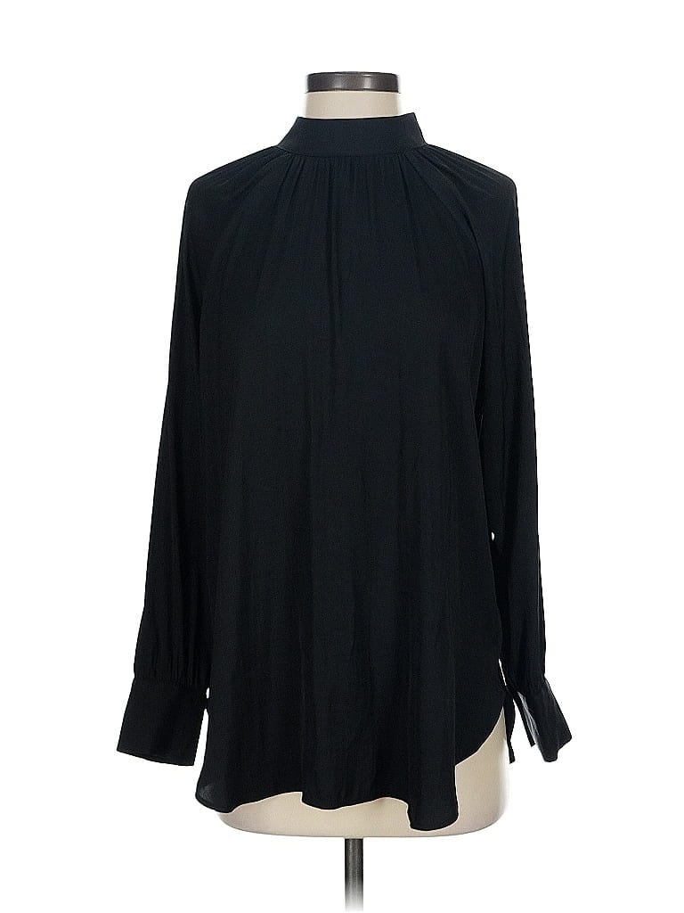 Pre-owned Ann Taylor Loft Long Sleeve Blouse In Black