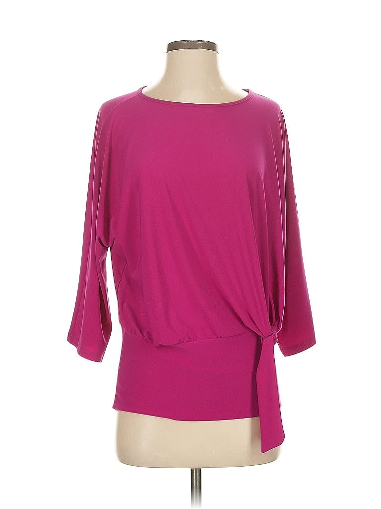Pre-owned Clara Sun Woo 3/4 Sleeve Top Pink Boatneck Tops