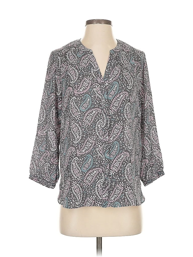 Pre-owned Nydj 3/4 Sleeve Blouse In Gray