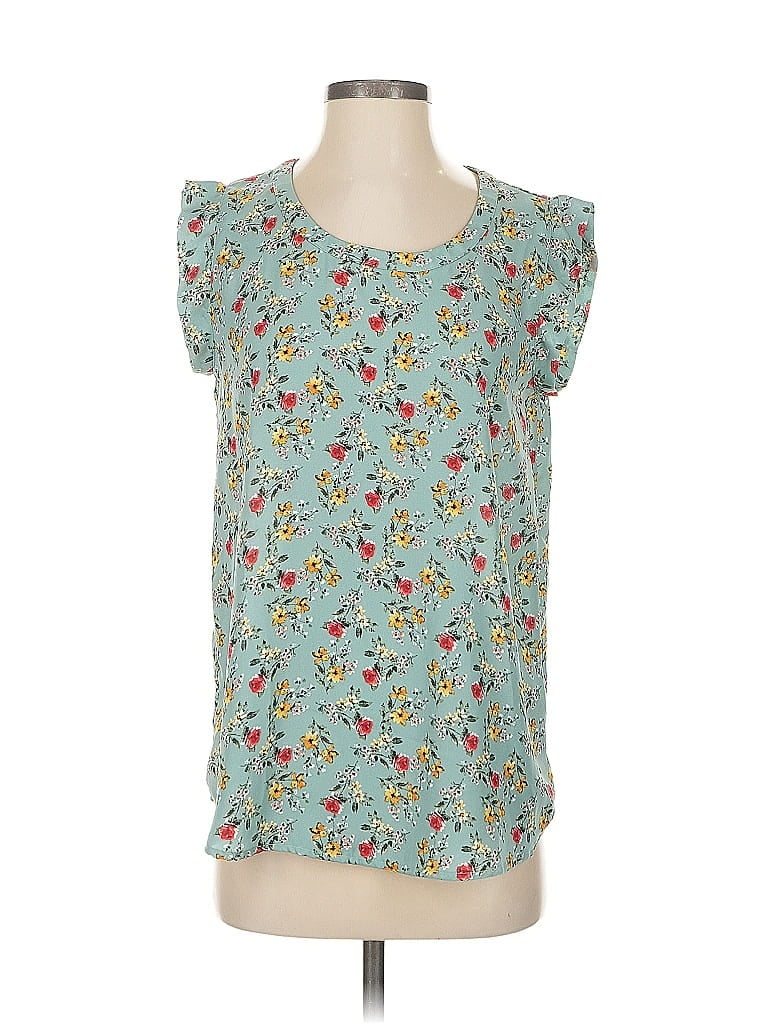Pre-owned Pleione Short Sleeve Blouse In Blue