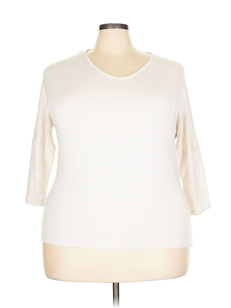 Pre-owned Market & Spruce 3/4 Sleeve T-shirt In White