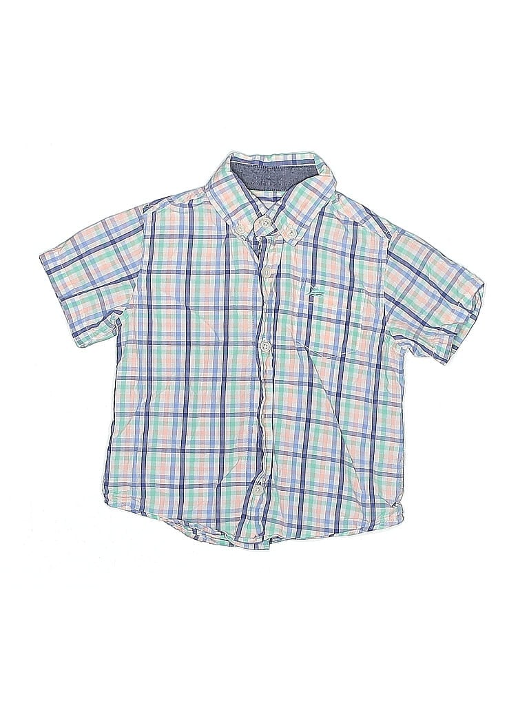 Pre-owned Assorted Brands Kids' Short Sleeve Button Down Shirt In Blue