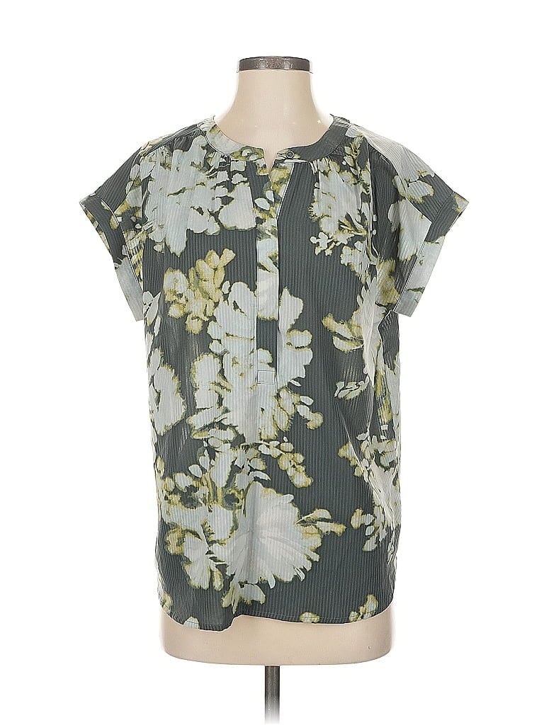 Pre-owned Simply Vera Vera Wang Short Sleeve Blouse In Gray