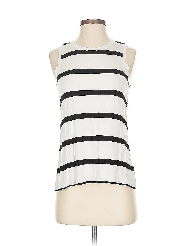 HALOGEN Pre-owned Sleeveless Top White Halter Neckline Tops