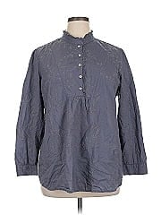 Logo By Lori Goldstein 3/4 Sleeve Button Down Shirt