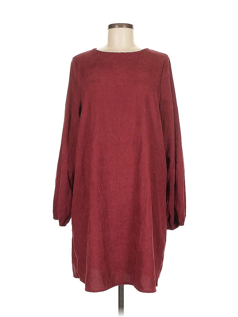 Pre-owned Shein Casual Dress In Burgundy