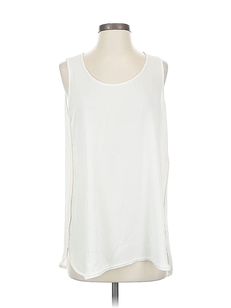 Pre-owned Ann Taylor Loft Sleeveless Blouse In White