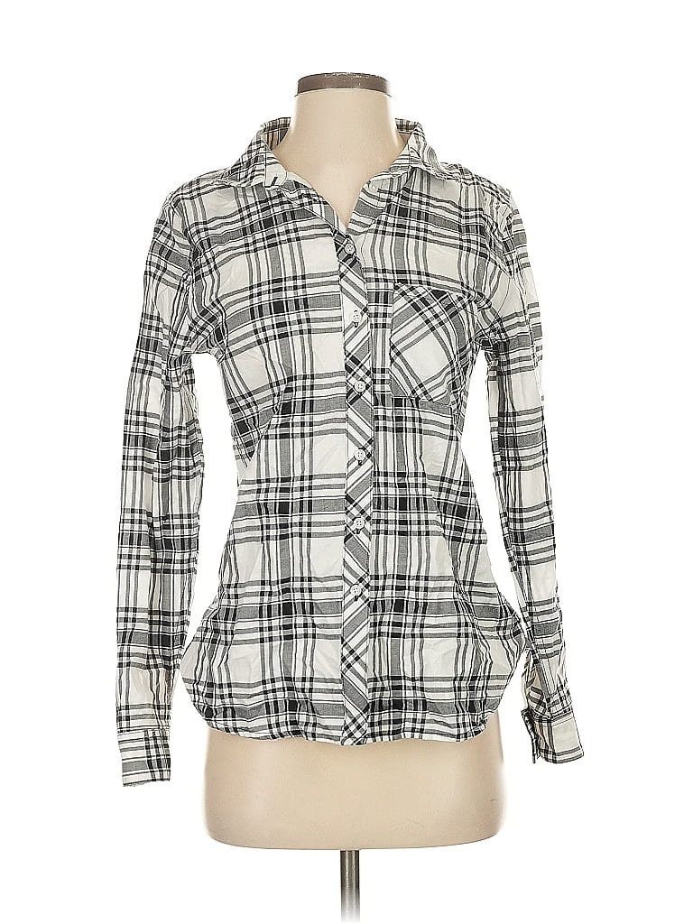 Pre-owned Banana Republic Factory Store Long Sleeve Button Down Shirt In White