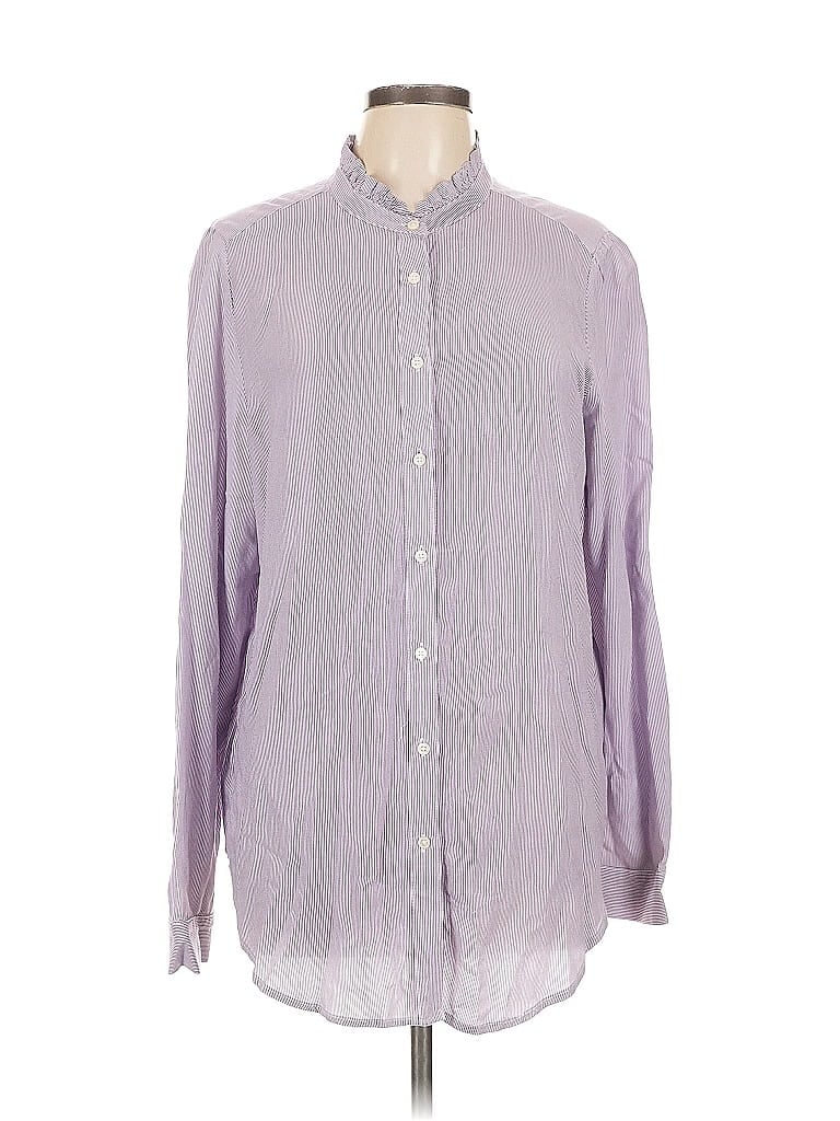 Pre-owned Ann Taylor Loft Long Sleeve Blouse In Purple