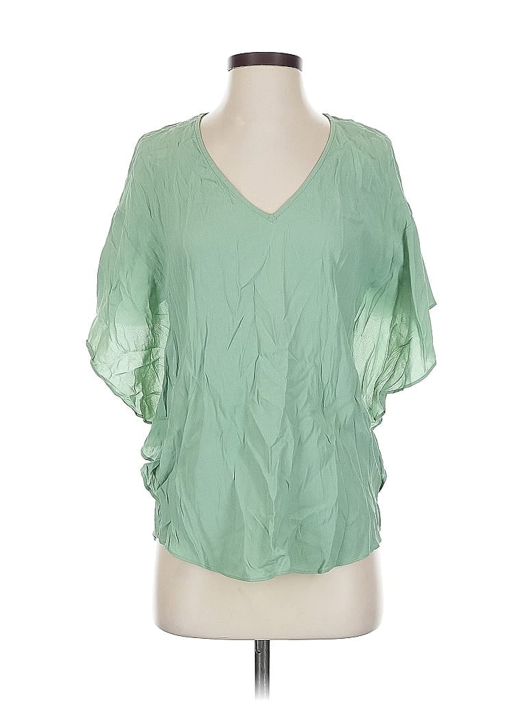 Naked Zebra Short Sleeve Blouse In Green