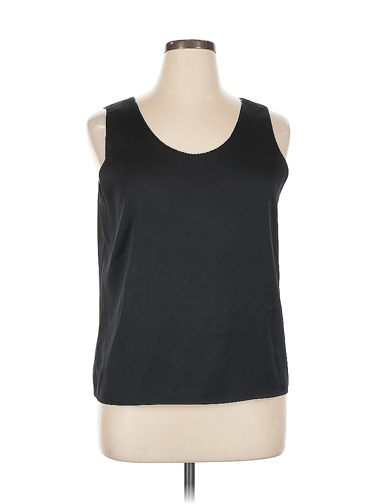 Pre-owned Albert Nipon Sleeveless Top Black Scoop Neck Tops