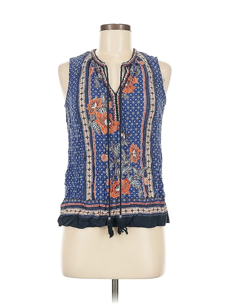 DANIEL RAINN Pre-owned Sleeveless Blouse In Blue