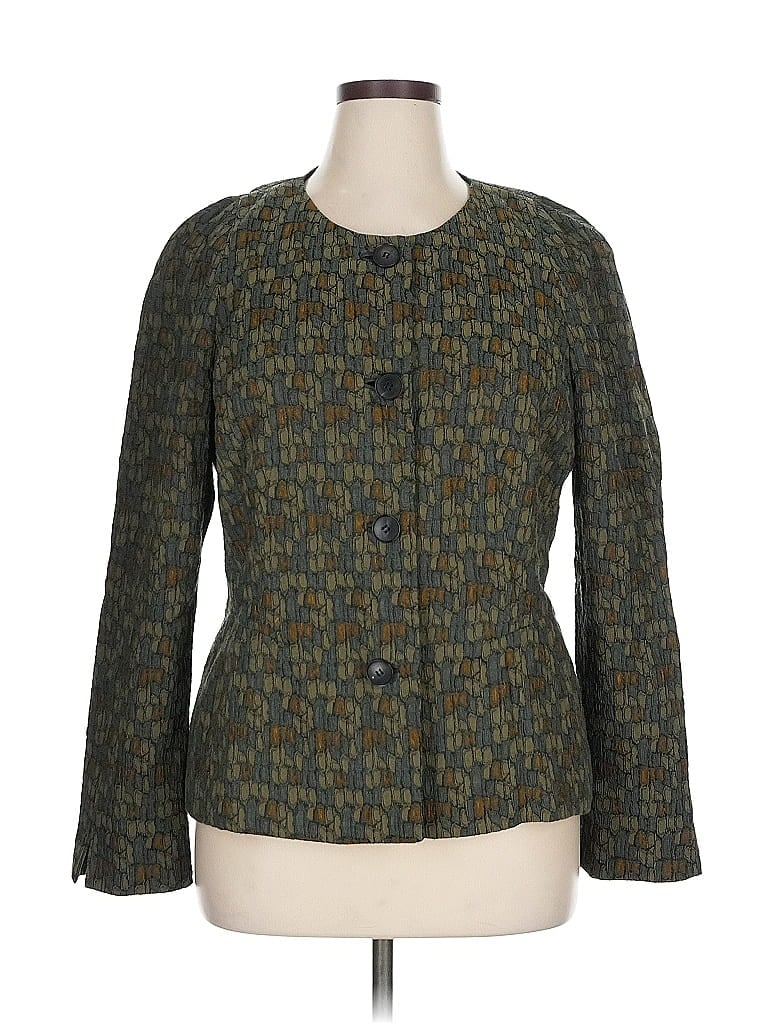 Pre-owned Lafayette 148 Blazer Jacket In Green