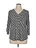 Ellen Tracy 100% Polyester Black 3/4 Sleeve Blouse Size XL - photo 1