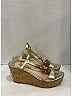 Prada 100% Leather Tan Silver Chain Link Gold Wedges Size EU 39 - photo 11