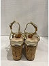 Prada 100% Leather Tan Silver Chain Link Gold Wedges Size EU 39 - photo 3