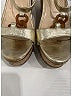 Prada 100% Leather Tan Silver Chain Link Gold Wedges Size EU 39 - photo 9