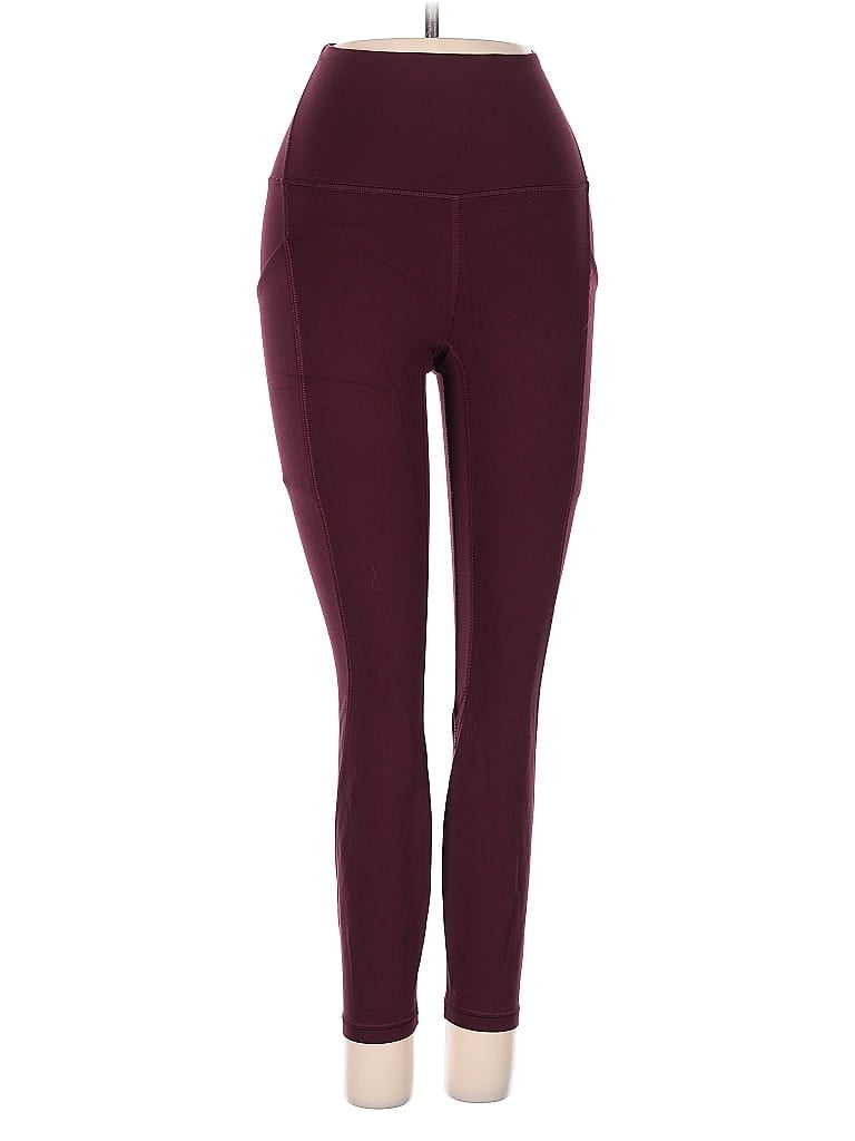 Pre-owned Lululemon Athletica Active Pants In Burgundy