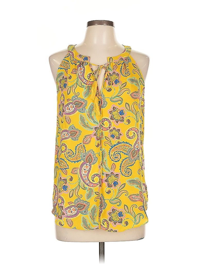 Akira 100% Polyester Yellow Sleeveless Blouse Size L - photo 1