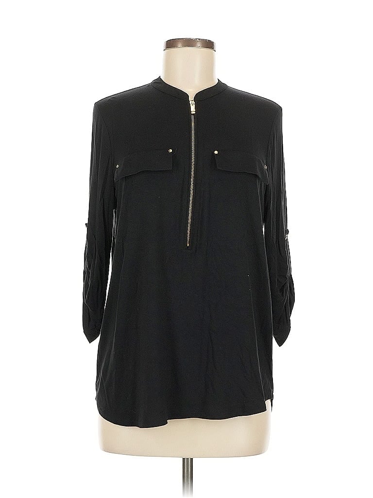 Pre-owned Calvin Klein Long Sleeve Blouse In Black