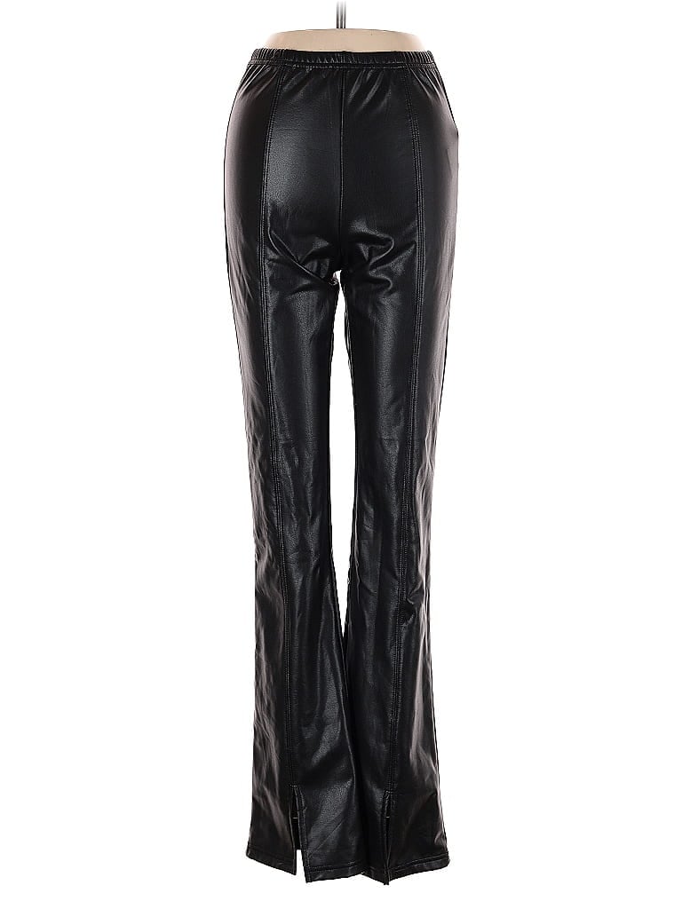 Pre-owned Elodie Faux Leather Pants In Black