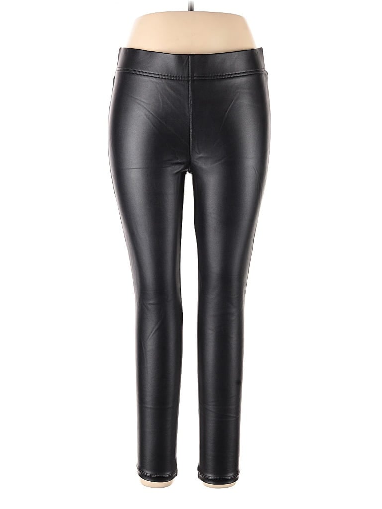 Pre-owned Ann Taylor Loft Faux Leather Pants In Black