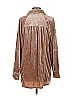Easel 100% Polyester Metallic Brown Long Sleeve Blouse Size S - photo 2