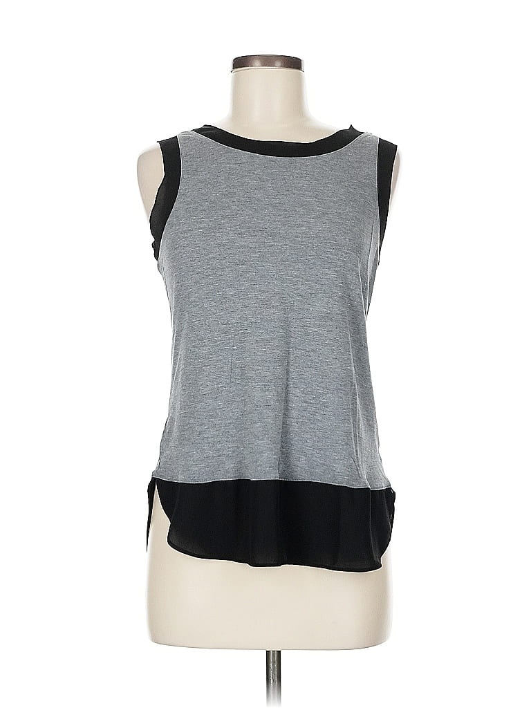 Pre-owned Ann Taylor Loft Outlet Sleeveless Top Gray Scoop Neck Tops