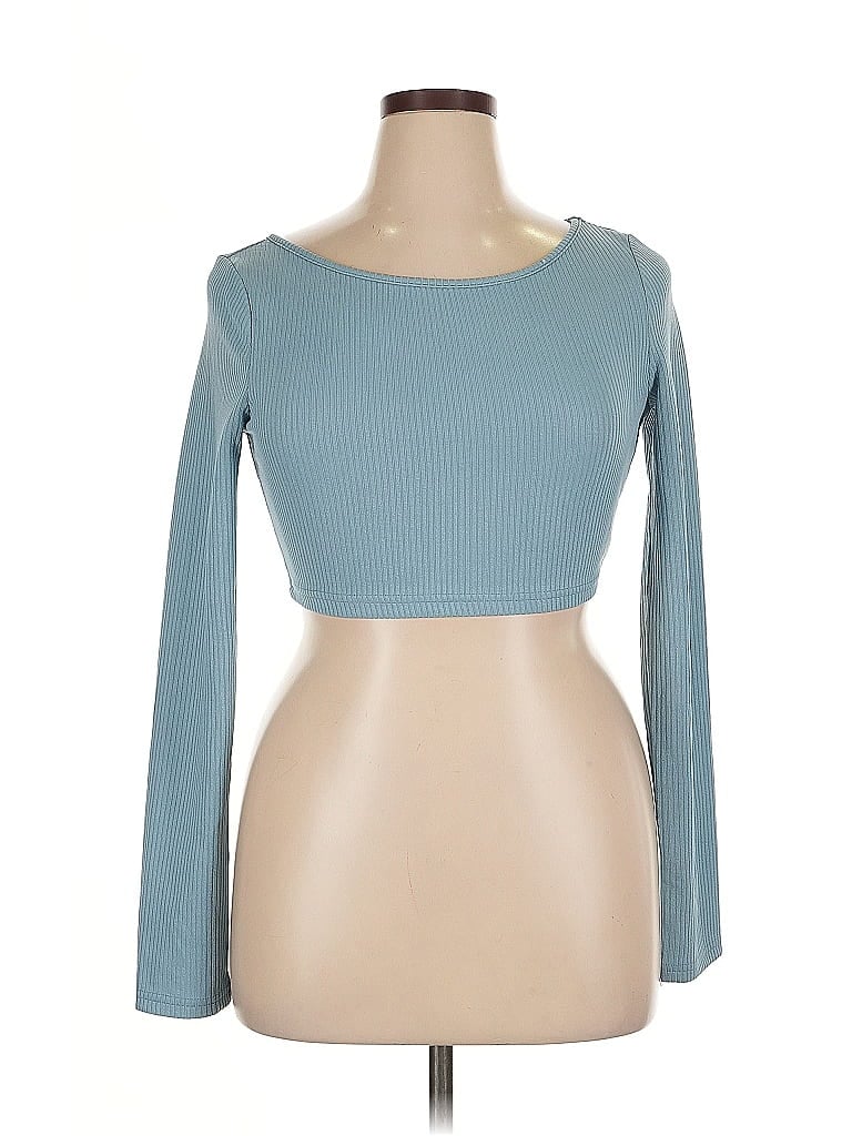 Cider Long Sleeve Top Teal Boatneck Tops In Blue