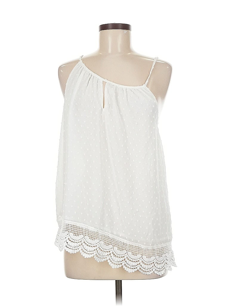 Soho JEANS NEW YORK & COMPANY 100% Polyester White Sleeveless Blouse Size M - photo 1