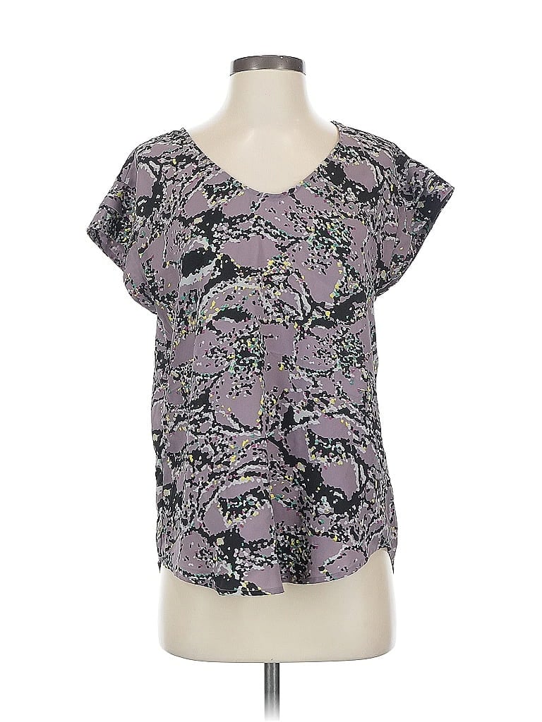 Pre-owned Bcbgeneration Short Sleeve Blouse In Purple