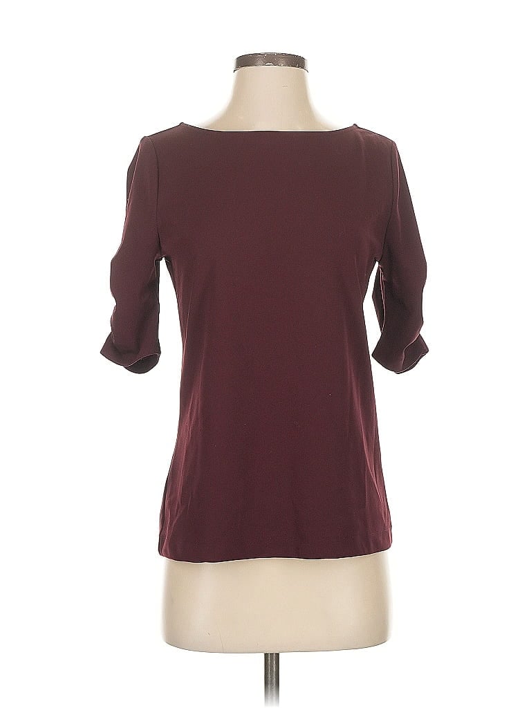 ANN TAYLOR Pre-owned 3/4 Sleeve T-shirt In Burgundy