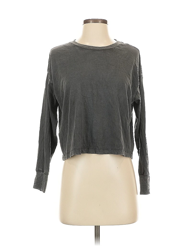 Pre-owned Aerie 3/4 Sleeve T-shirt In Gray
