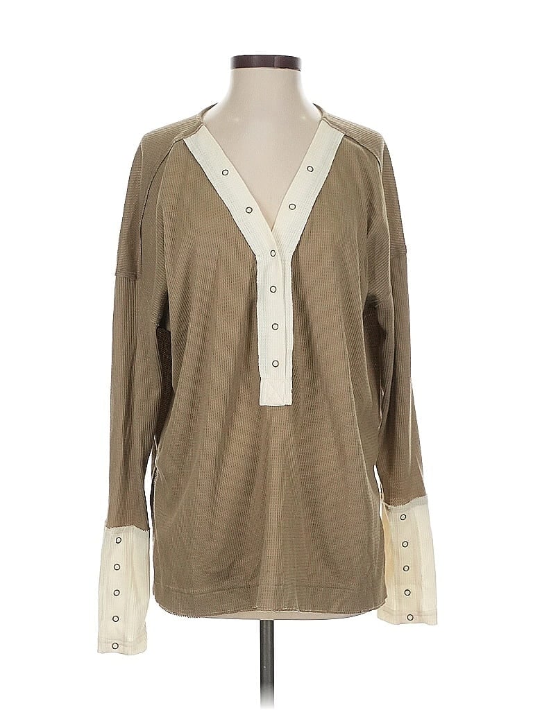 Pre-owned In-loom Long Sleeve Blouse In Brown