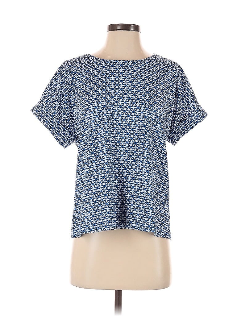 Pre-owned Melloday Short Sleeve Blouse In Blue