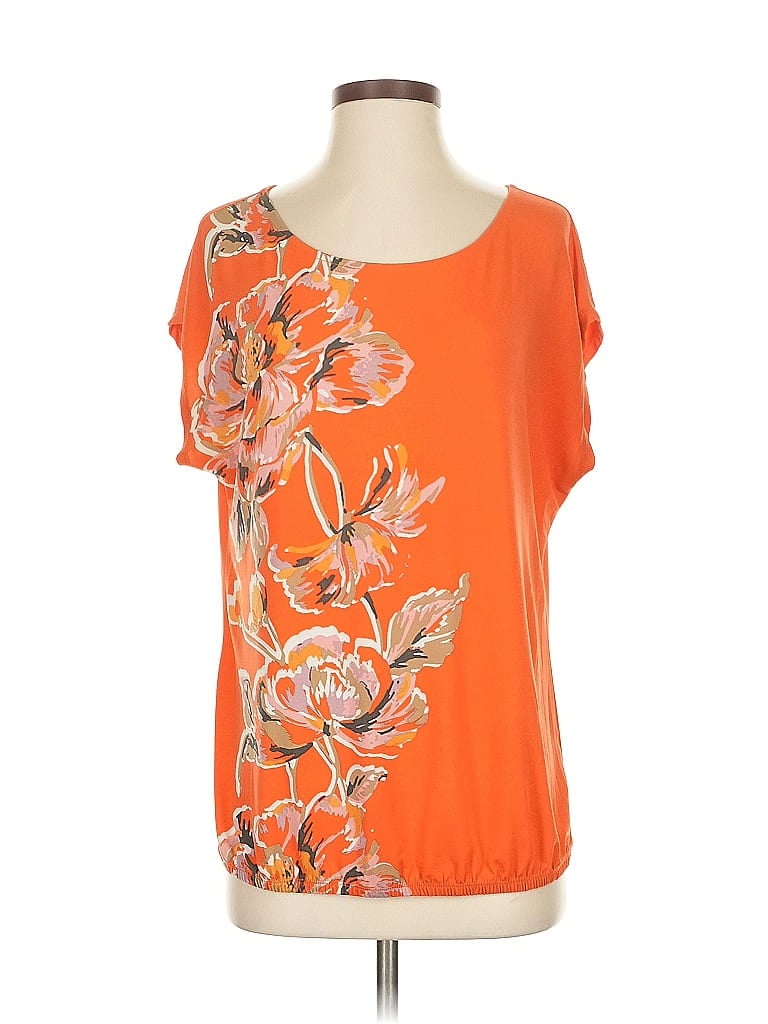 Pre-owned The Limited Short Sleeve Blouse In Orange
