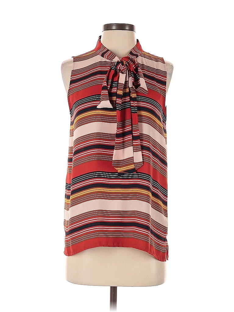 Pre-owned Ann Taylor Loft Sleeveless Blouse In Red