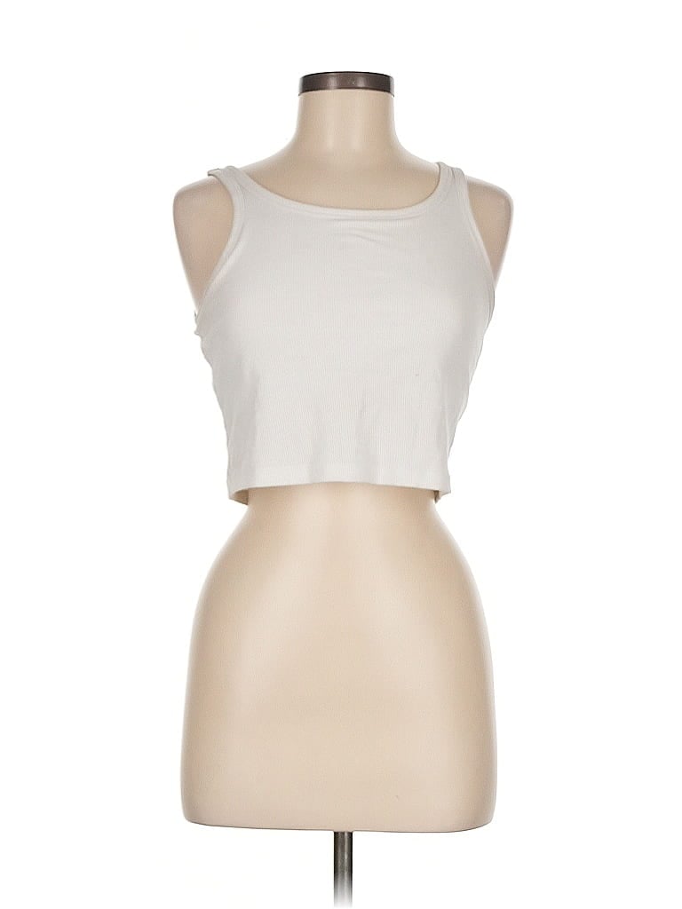 Pre-owned Victoria's Secret Pink Tank Top Ivory Strapless Neckline Tops In White