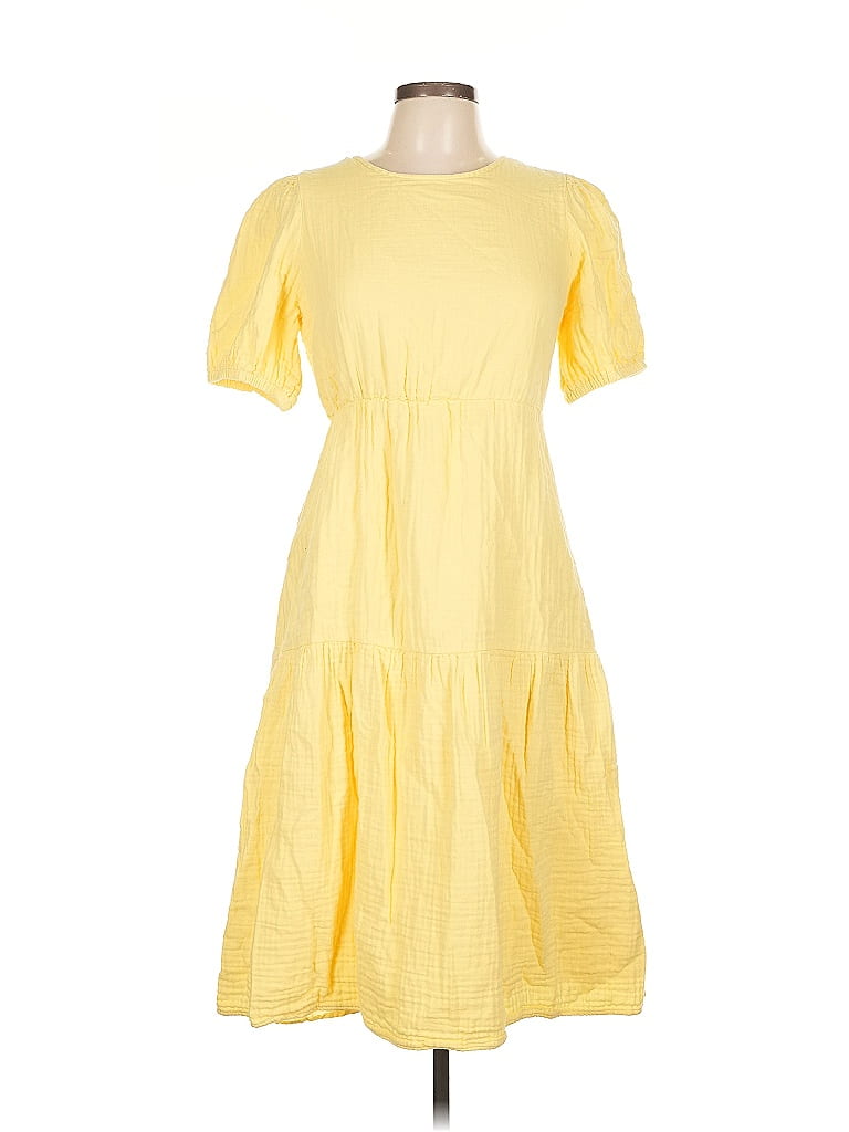 Pre-owned Love, Whit By Whitney Port Casual Dress In Yellow