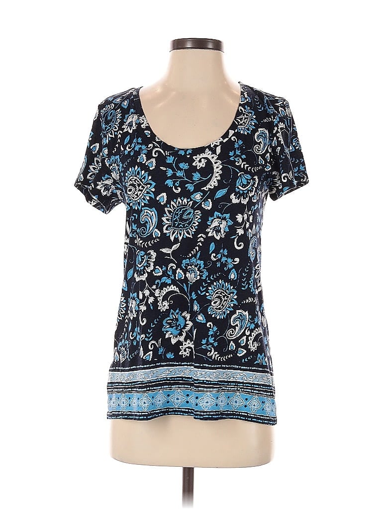 Pre-owned Ann Taylor Loft Short Sleeve T-shirt In Blue