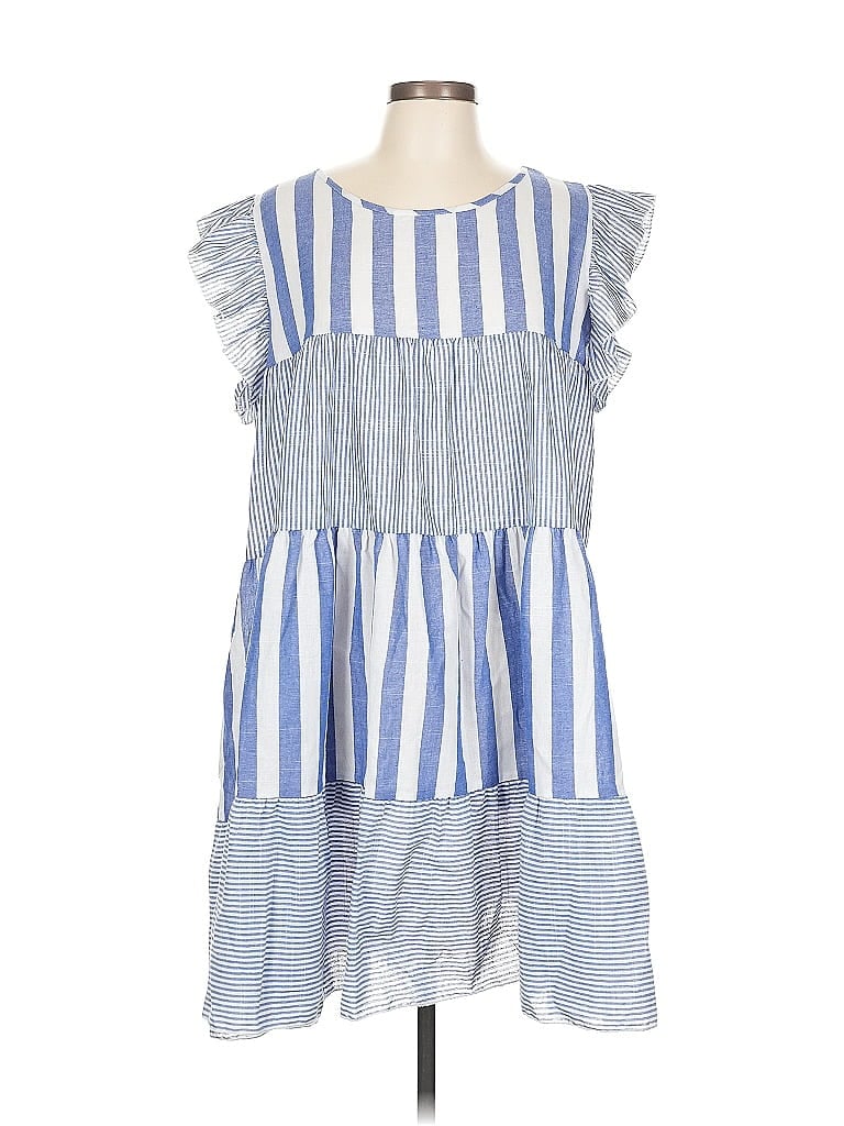 Pre-owned Shein Curve Casual Dress In Blue